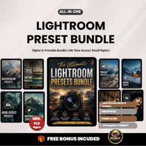 Lightroom presets bundle |Presets winter, vintage,travel, natural, retro|IR presets | Lightroom presets |Photography presets |PLR MRR Rights